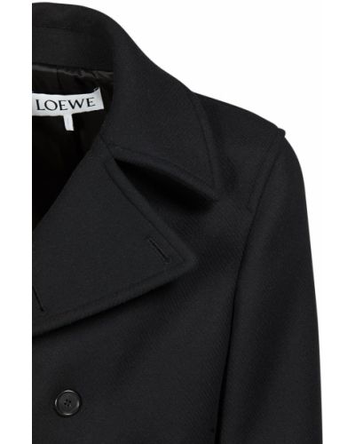 Vlnený kabát Loewe čierna