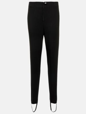 Vlnené rovné nohavice s vysokým pásom Alaã¯a čierna