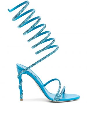 Sandali con cristalli René Caovilla blu