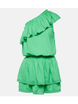 Mini vestido con volantes asimétrico Melissa Odabash verde