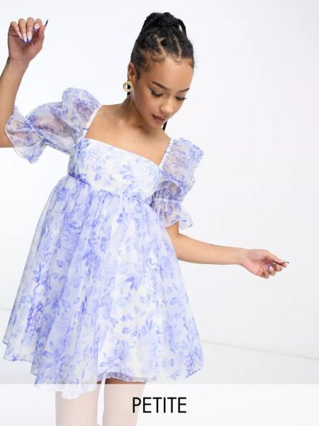 Платье мини с пышными рукавами Forever New Petite синее