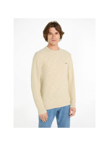Jersey de tela jersey de cuello redondo Calvin Klein beige
