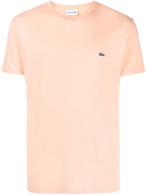 Тениска с кръгло деколте Lacoste оранжево