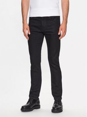 Priliehavé džínsy s rovným strihom Karl Lagerfeld čierna