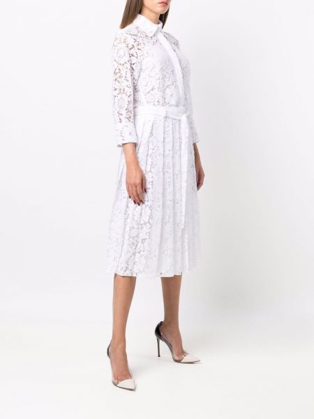 Sukienka w kwiatki plisowana koronkowa Valentino biała