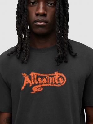 Koszulka z nadrukiem Allsaints czarna