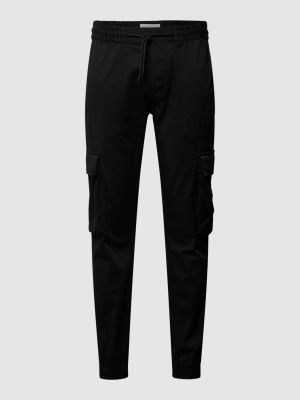 Spodnie cargo w jednolitym kolorze skinny fit slim fit Calvin Klein Jeans czarne