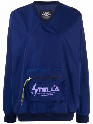 Sweatshirt mit v-ausschnitt mit taschen Stella Mccartney blau