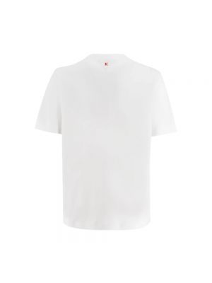 Koszulka bawełniana z okrągłym dekoltem Kiton biała