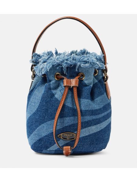 Lær mini bag Pucci blå