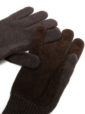 Rękawiczki z kaszmiru Brunello Cucinelli brązowe