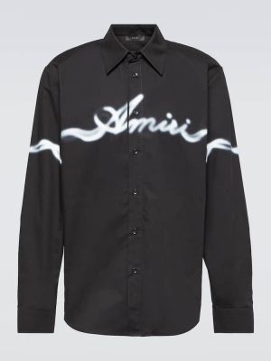 Raštuota medvilninė marškiniai Amiri juoda