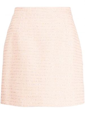 Tvídové mini sukně s flitry Alessandra Rich růžové