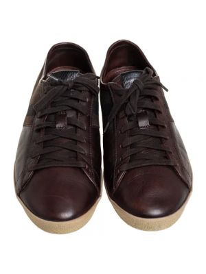Sneakersy skórzane Burberry Vintage brązowe