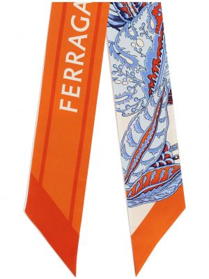 Sutien bandeau de mătase cu imagine Ferragamo portocaliu