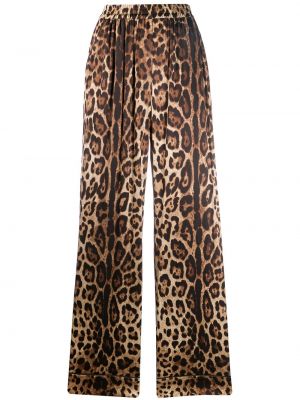 Pantaloni cu picior drept cu imagine cu model leopard Dolce & Gabbana