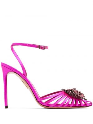 Pantofi cu toc de cristal Aquazzura roz