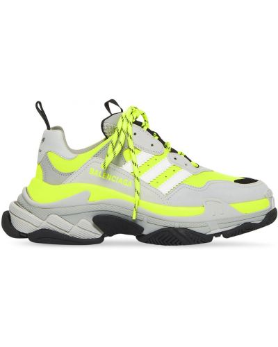 Čipkované šnurovacie tenisky Balenciaga Triple S - žltá