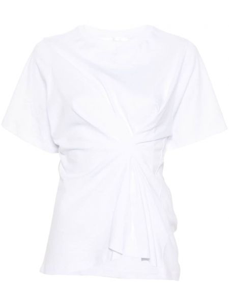 Medvilninis marškinėliai Victoria Beckham balta