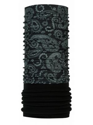 Fleecový šál s paisley vzorom Pac čierna