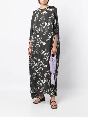 Drapované květinové šaty s potiskem Bambah černé