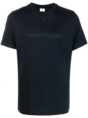 T-shirt aus baumwoll mit print Courreges blau