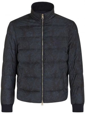 Dūnu jaka ar apdruku ar lāsīšu rakstu Etro zils