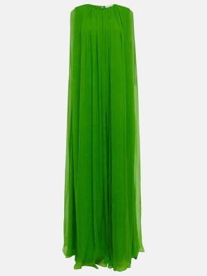Rochie midi de mătase din șifon Oscar De La Renta verde