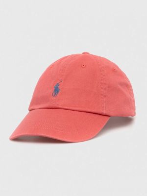 Памучна шапка с козирки Polo Ralph Lauren червено