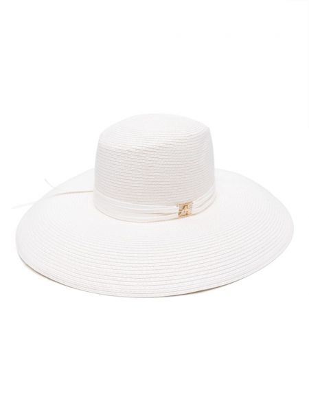 Slnečný klobúk Alberta Ferretti biela