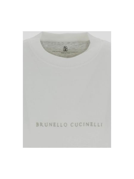 Sudadera de algodón Brunello Cucinelli blanco