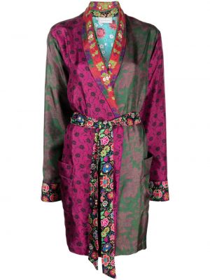 Hedvábný kabát s potiskem Pierre-louis Mascia fialový