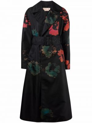 Kvetinový kabát s potlačou Marni čierna