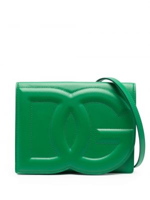 Kožená crossbody kabelka Dolce & Gabbana zelená