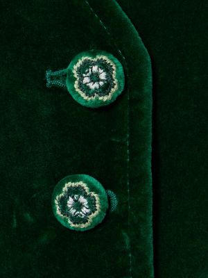 Zamatová vesta na gombíky Etro zelená