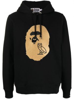 Памучен суичър с качулка A Bathing Ape® черно