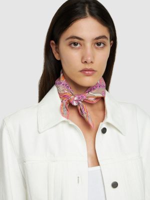 Bufanda de algodón con estampado Pucci rosa