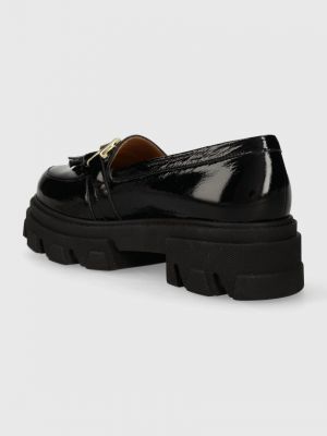 Pantofi loafer din piele cu platformă Charles Footwear negru