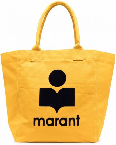 Bolso shopper con estampado Isabel Marant étoile amarillo