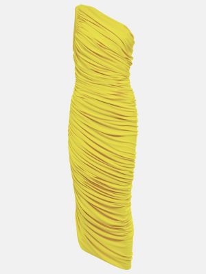 Μίντι φόρεμα από ζέρσεϋ Norma Kamali κίτρινο
