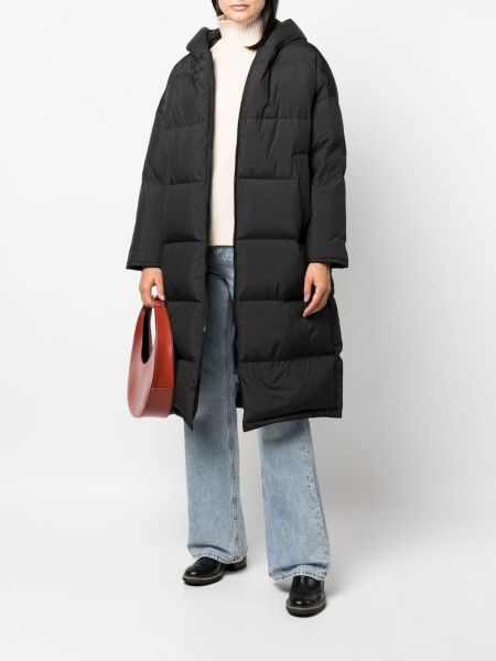 Oboustranná péřová bunda s kapucí Yves Salomon černá