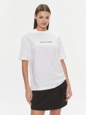 Cămașă oversize Calvin Klein alb