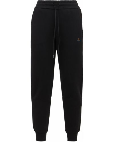 Pantaloni sport din bumbac din jerseu Vivienne Westwood negru