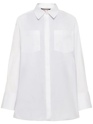 Oversize памучна мини рокля Valentino бяло