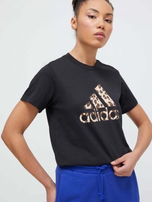 Tricou din bumbac Adidas negru