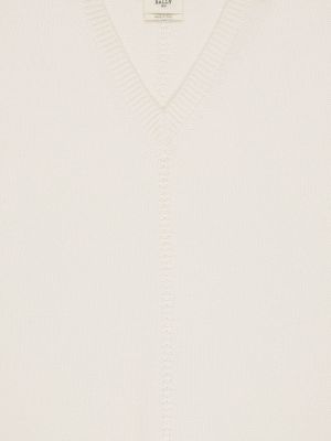 Dzianinowa kamizelka z dekoltem w serek Bally biała