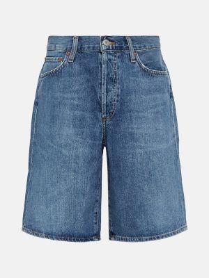 Shorts di jeans a vita bassa Agolde blu