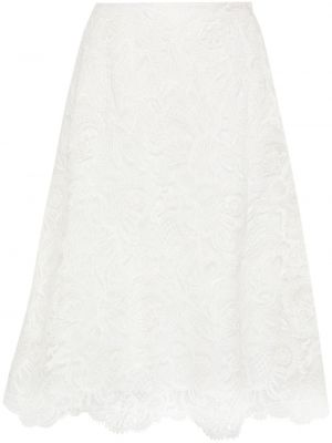 Suknja s cvjetnim printom s čipkom Ermanno Scervino bijela