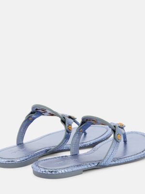 Usnjene sandali Tory Burch modra