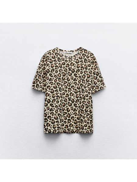 Леопардовая футболка с принтом Zara